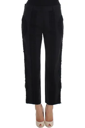 Dolce & Gabbana Spodnie, Kobieta, Czarny, 3XS, Bawełna, Czarne Spodnie Capri Torero