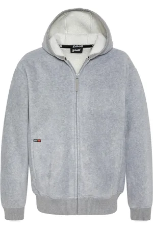 Schott NYC Bluzy, Mężczyzna, Szary, S, Poliester, Bluza z kapturem i podszewką polarową