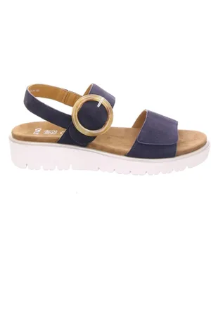 ARA Buty, Kobieta, Niebieski, 39 EU, Zamsz, Niebieskie Sandały na Koturnie