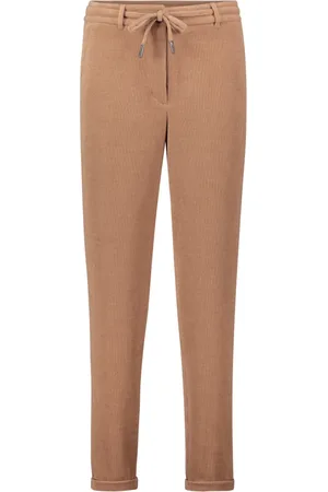 Betty & Co Spodnie, Kobieta, brązowy, 3XL, Luźne spodnie z fakturą