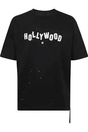 AMIRI Koszulki, Mężczyzna, Czarny, L, Czarna Koszulka Shotgun Hollywood