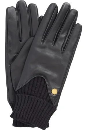 Barbour Akcesoria, unisex, Czarny, M, Miękkie Skórzane Rękawiczki Deanna