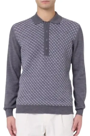 Paolo Pecora Swetry, Mężczyzna, Szary, M, Stylowy T-shirt i Polo