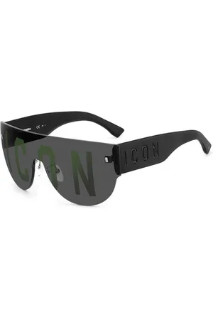 Dsquared2 Akcesoria, Mężczyzna, Czarny, ONE SIZE, Czarne metalowe okulary przeciwsłoneczne z szarymi soczewkami