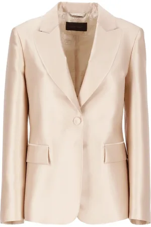 Alberta Ferretti Kurtki, Kobieta, Beżowy, S, Ivory Blezer z Klapą Revers