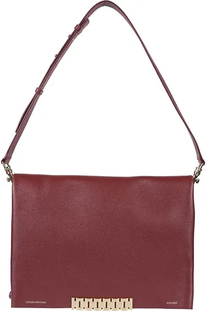 Victoria Beckham Torebki, Kobieta, brązowy, ONE SIZE, Burgundy Jumbo Chain Pouch Torba