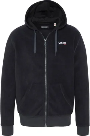 Schott NYC Bluzy, Mężczyzna, Czarny, S, Niebieski bluza z kapturem na zamek