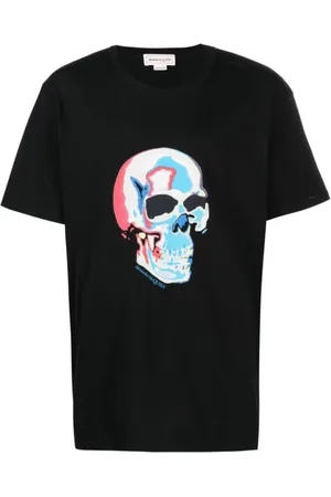 Alexander McQueen Koszulki, Mężczyzna, Czarny, L, Koszulka z logo Solarised Skull