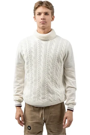 Colmar Swetry, Mężczyzna, Biały, 2XL, Wełna, Klasyczny golf
