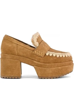 Mou Buty, Kobieta, brązowy, 40 EU, Zamsz, Platform Loafer Elegancki Ręcznie Robiony Zamsz