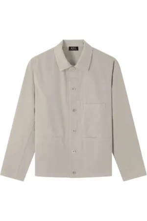 A.P.C. Koszule, Mężczyzna, Niebieski, M, Casualowa koszula męska z tkaniny skóry brzoskwiniowej