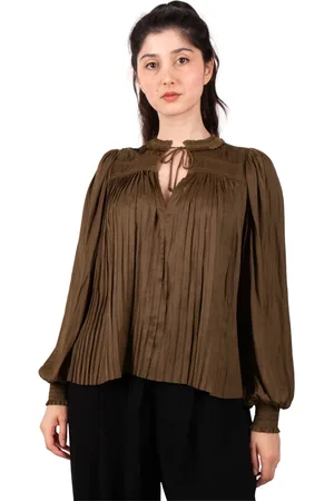 ULLA JOHNSON Bluzki, Kobieta, Zielony, S, Bluzka Leah Olive