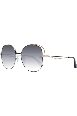 ANA HICKMANN Akcesoria, Kobieta, Żółty, ONE SIZE, Złote Okulary Damskie Okrągłe Gradient