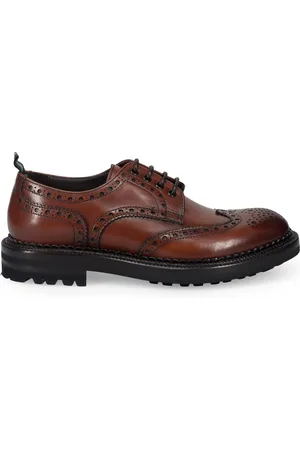 Green george Buty, Mężczyzna, brązowy, 41 EU, Brązowe Skórzane Buty Płaskie Stylowe Jakość