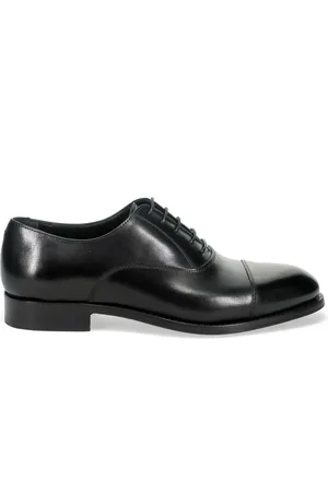 SANGIORGIO Buty, Mężczyzna, Czarny, 41 EU, Eleganckie Czarne Skórzane Oksfordy