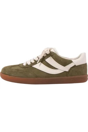 Vince Buty, Kobieta, Zielony, 40 EU, Skórzane Sneaker w paprociowa zieleń/mleko