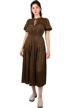 ULLA JOHNSON Sukienki, Kobieta, Zielony, M, Sukienka Astrid Olive