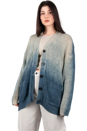 Roberto Collina Swetry, Kobieta, Niebieski, S, Denim, Sweter z Efektem Denimu