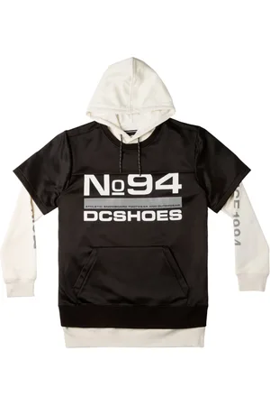 Dcshoes Bluzy, Mężczyzna, Czarny, M, Poliester, Czarny sweter z kapturem i kieszeniami na zamek błyskawiczny