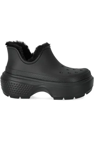 Crocs Buty, Kobieta, Czarny, 38 EU, Czarna Botka z Ciepłym Wyściółką