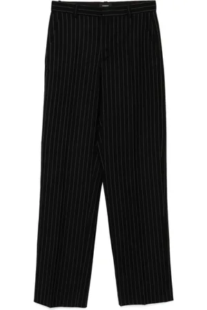 WARDROBE.NYC Spodnie, Kobieta, Czarny, S, Czarna Pinstripe Straight Leg Spodnie