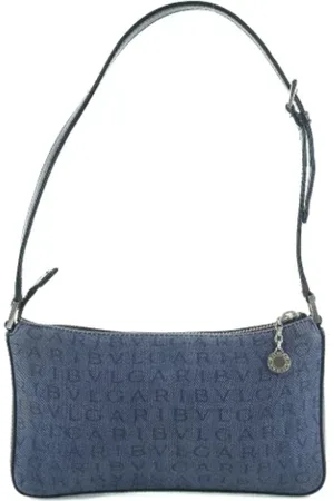 Bvlgari Pre-owned, Kobieta, Niebieski, ONE SIZE, Skóra, Pre-owned Canvas shoulder-bags