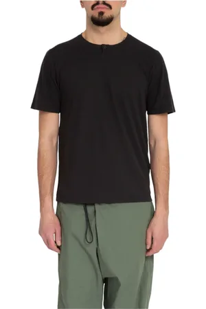 TRANSIT Koszulki, Mężczyzna, Czarny, S, Bawełniany Henley Tee