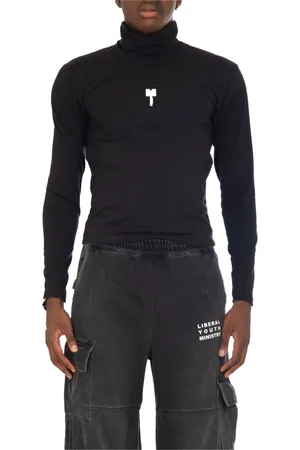 Liberal Youth Ministry Koszulki, Mężczyzna, Czarny, M, Len, Czarna Golf Longsleeve Tee