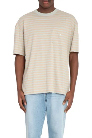 Etudes Koszulki, Mężczyzna, Beżowy, M, T-shirt ze Striped Accent w Piasku