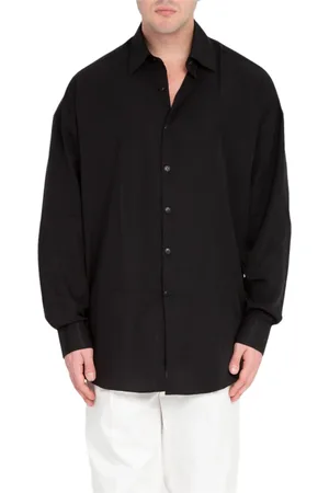 COSTUMEIN Kurtki, Mężczyzna, Czarny, M, Len, Oversize Shirt w Stylu Valentino