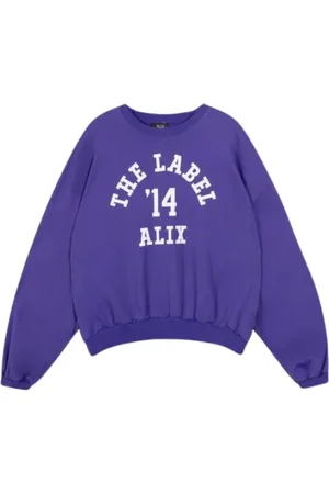 Alix the label Bluzy, Kobieta, Fioletowy, M, Nowoczesny Sweter Komfortowy