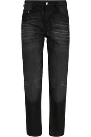 Roberto Cavalli Jeansy, Kobieta, Czarny, W26, Czarne Woskowane Slim Jeansyy z Bawełny