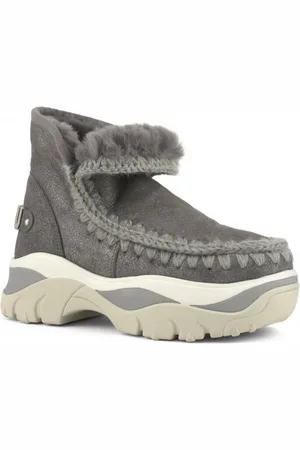 Mou Buty, Kobieta, Szary, 39 EU, Skóra, Grube buty Eskimo z owczej skóry