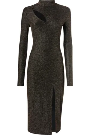 Roberto Cavalli Sukienki, Kobieta, brązowy, M, Elegancka sukienka z lurexem - Złoto