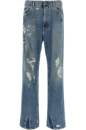 Dolce & Gabbana Jeansy, Mężczyzna, Niebieski, XS, Jeansyy z szerokimi nogawkami