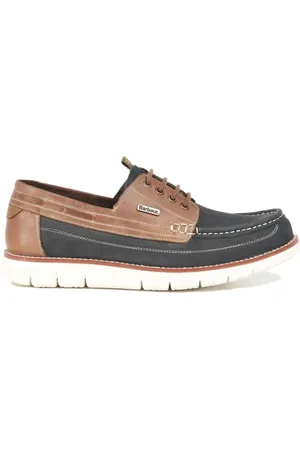 Barbour Buty, Mężczyzna, Wielobarwność, 43 EU, Zamsz, Navy/Brown Buty Żeglarskie