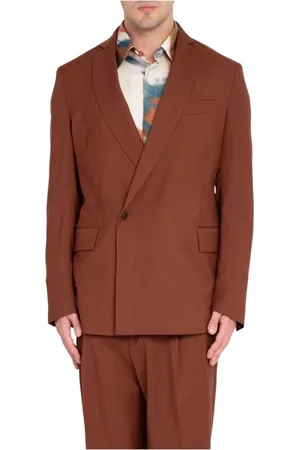 COSTUMEIN Kurtki, Mężczyzna, brązowy, S, 1-guzikowy blezer wełniany w 9915
