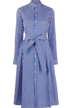 Ralph Lauren Sukienki, Kobieta, Niebieski, S, Bawełna, Niebieska bawełniana sukienka midi