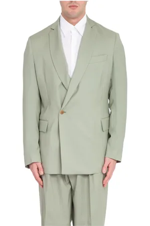 COSTUMEIN Kurtki, Mężczyzna, Zielony, M, 1-guzikowy blezer wełniany w 7007