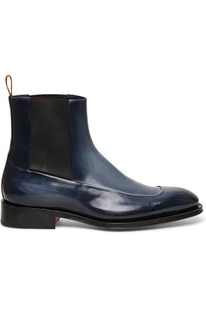 santoni Buty, Mężczyzna, Niebieski, 42 EU, Skóra, Męski skórzany but Chelsea