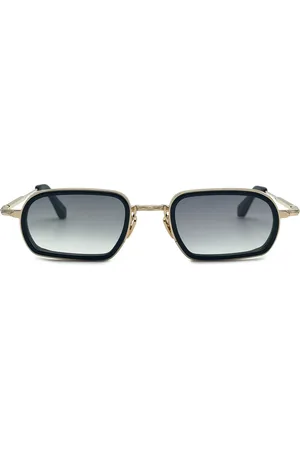 John Dalia Akcesoria, Mężczyzna, Czarny, ONE SIZE, Eleganckie okulary przeciwsłoneczne o kształcie owalnym matowa czerń/złoto
