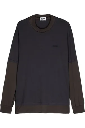 MAGLIANO Bluzy, Mężczyzna, Szary, 2XS, Oversized Crew-neck Tee w Niebiesko/Szarym