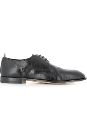 Officine creative Buty, Mężczyzna, Czarny, 44 EU, Skóra, Czarne skórzane derby - płaskie buty