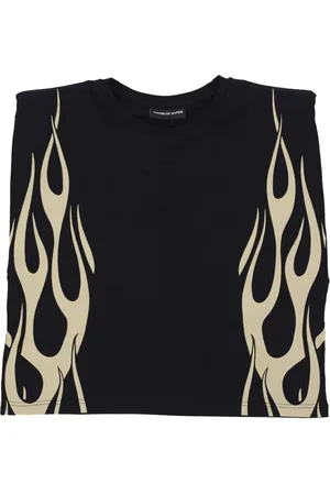 Vision Of Super Koszulki, Kobieta, Czarny, S, Flames Top Tankowy Czarno/Biały
