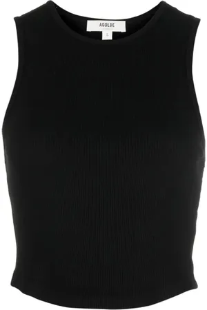 AGOLDE Koszulki, Kobieta, Czarny, M, Spandex, Czarny Crop Top