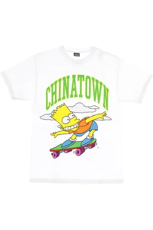 MARKET Koszulki, Mężczyzna, Biały, XL, Biała koszulka Simpsons z nadrukiem Cowabunga
