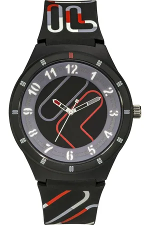 Fila Akcesoria, unisex, Czarny, ONE SIZE, Unisex Dorośli Zegarek style 44 mm Pasek Silikon 38-324