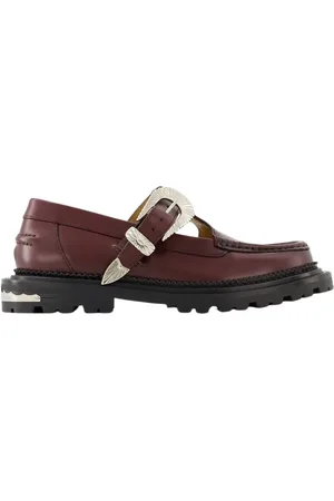 TOGA PULLA Buty, Kobieta, Czerwony, 39 EU, Bordowy Skórzane Lordsy Spiczasty Nosek