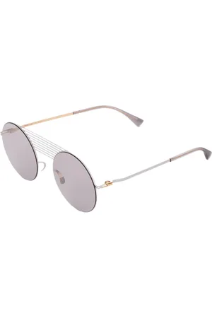 MYKITA Akcesoria, Kobieta, Szary, ONE SIZE, Eleganckie Szare Złote Okulary przeciwsłoneczne