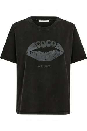 Co`Couture Koszulki, Kobieta, Czarny, S, Acid Kiss Tee z nadrukiem